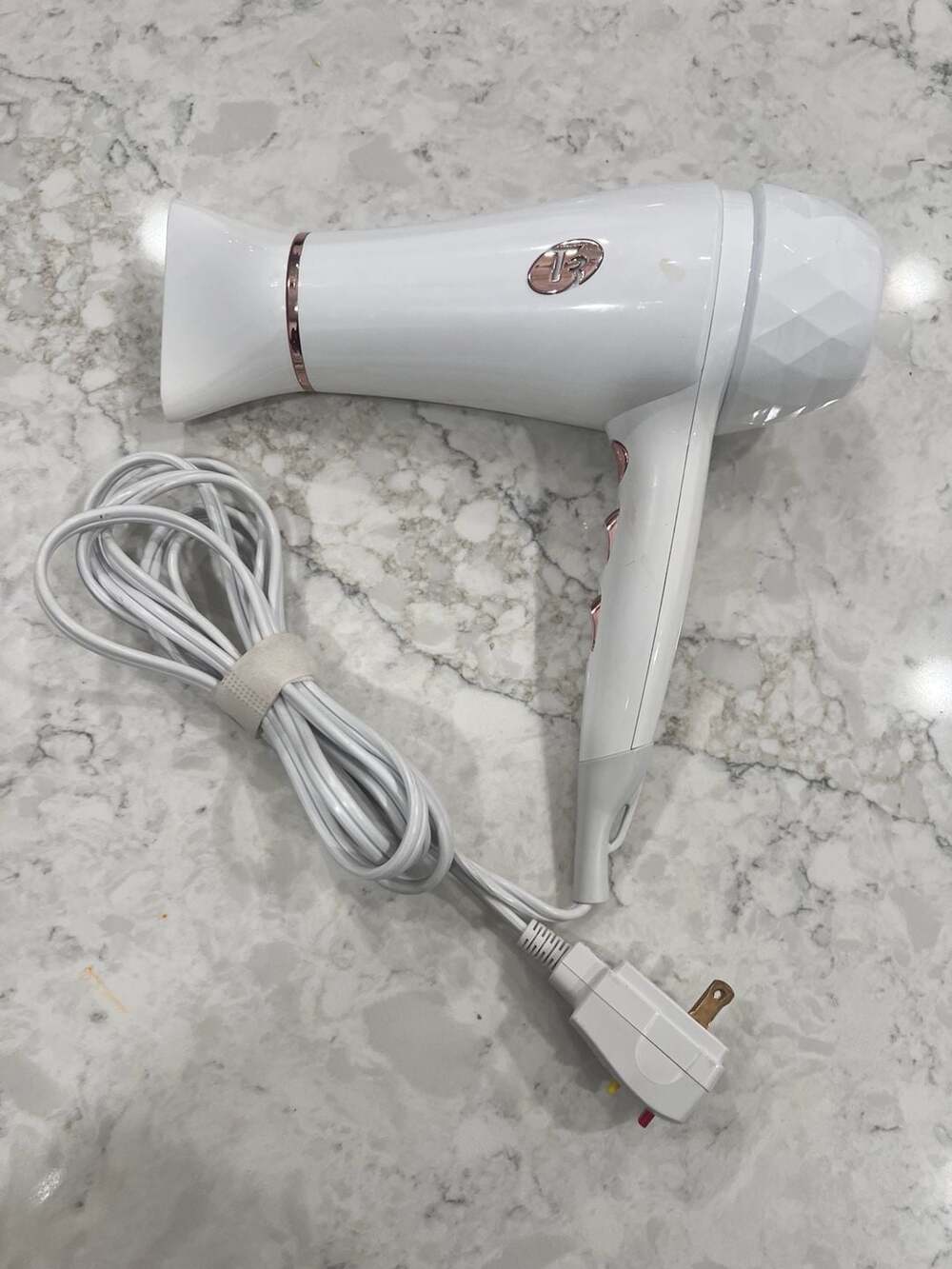 T3 Featherweight Luxe 2i Ionic Hair Blow Dryer White Rose Gold